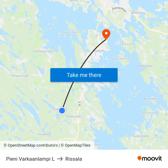 Pieni Varkaanlampi L to Rissala map