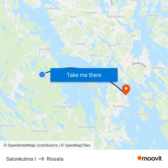 Salonkulma I to Rissala map