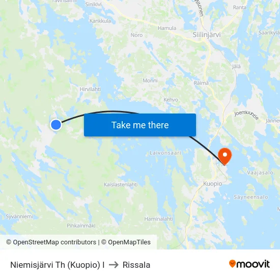 Niemisjärvi Th (Kuopio) I to Rissala map