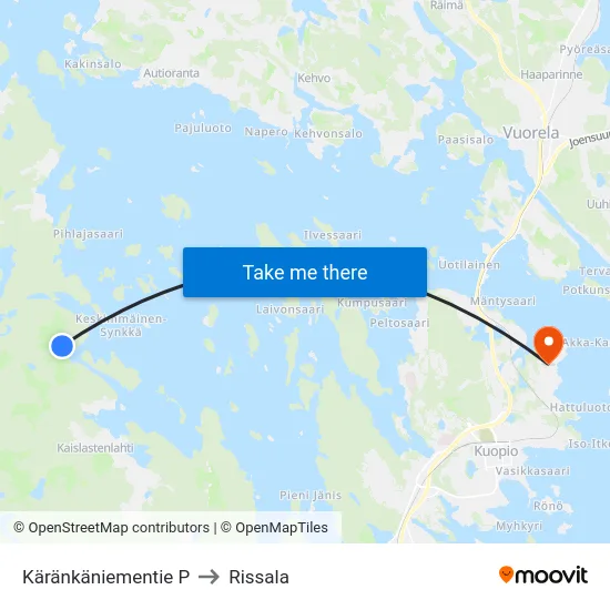Käränkäniementie P to Rissala map