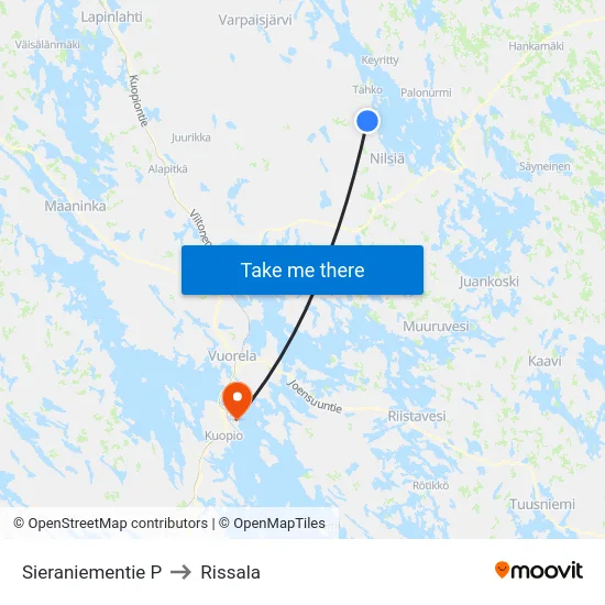 Sieraniementie P to Rissala map