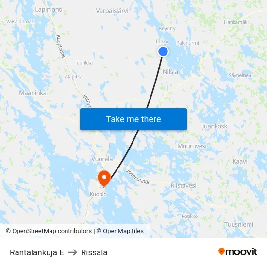 Rantalankuja E to Rissala map