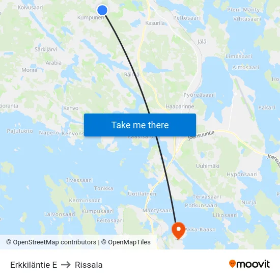 Erkkiläntie E to Rissala map