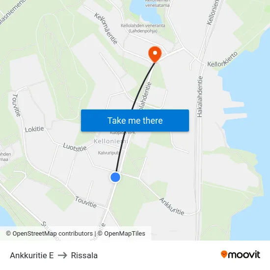Ankkuritie E to Rissala map