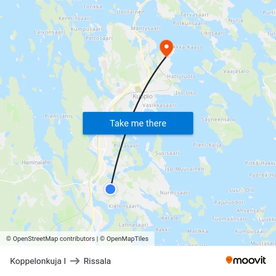 Koppelonkuja I to Rissala map