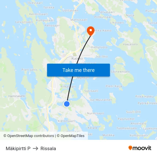 Mäkipirtti P to Rissala map