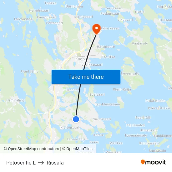 Petosentie L to Rissala map