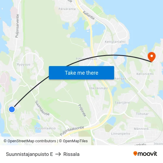 Suunnistajanpuisto E to Rissala map