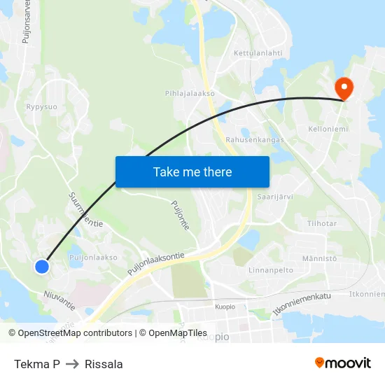 Tekma P to Rissala map