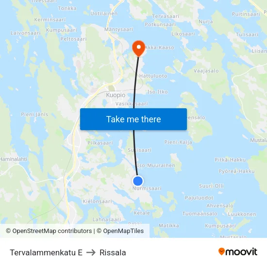 Tervalammenkatu E to Rissala map