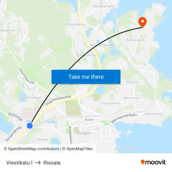 Viestikatu I to Rissala map