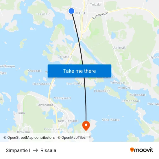 Simpantie I to Rissala map