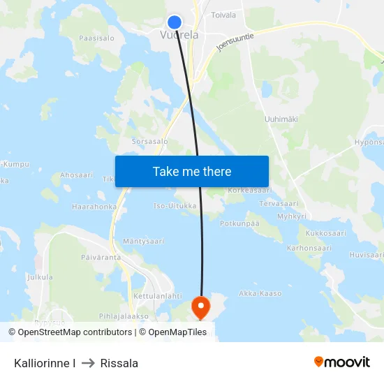 Kalliorinne I to Rissala map