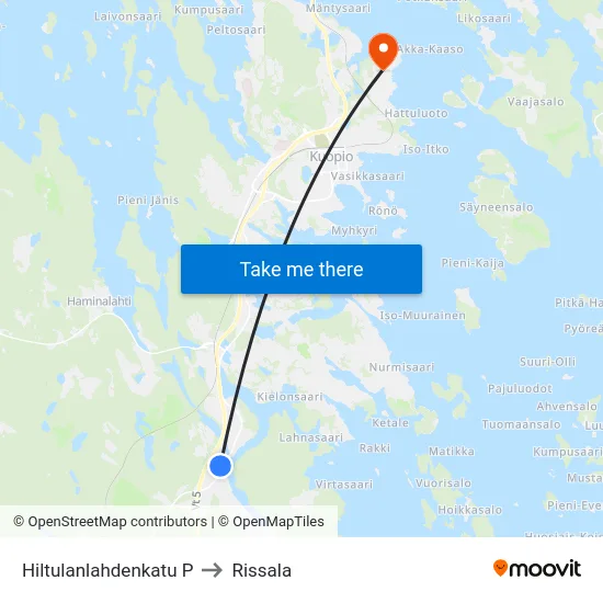 Hiltulanlahdenkatu P to Rissala map