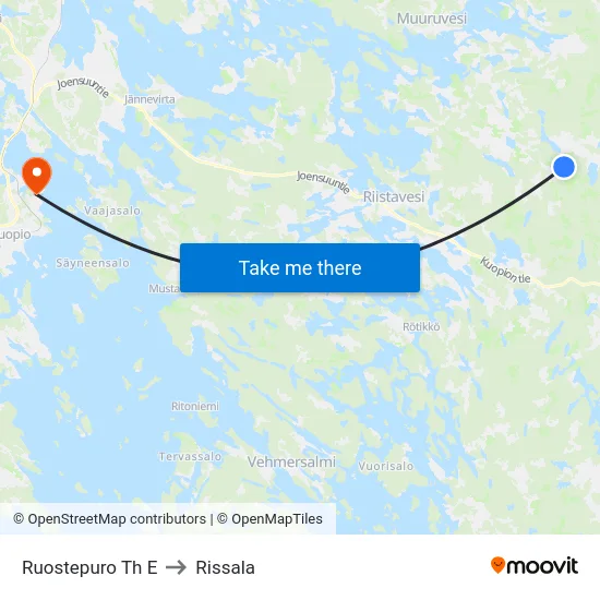 Ruostepuro Th  E to Rissala map