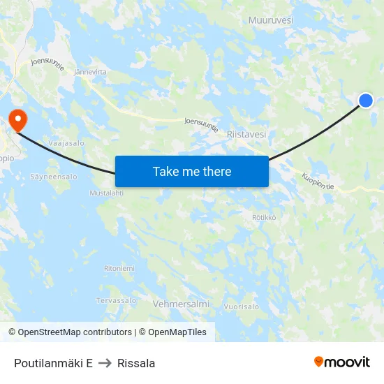Poutilanmäki  E to Rissala map