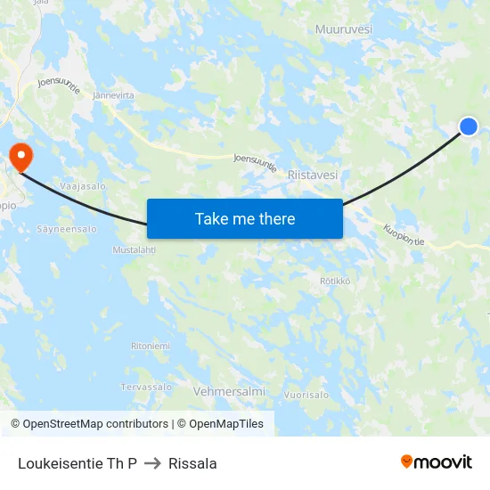 Loukeisentie Th  P to Rissala map