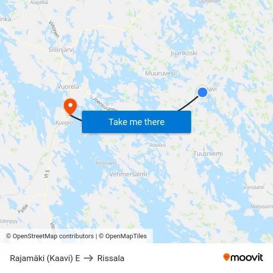 Rajamäki (Kaavi)  E to Rissala map