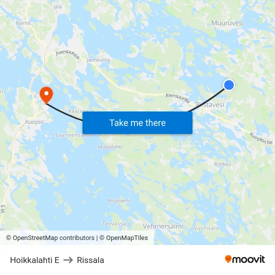Hoikkalahti  E to Rissala map