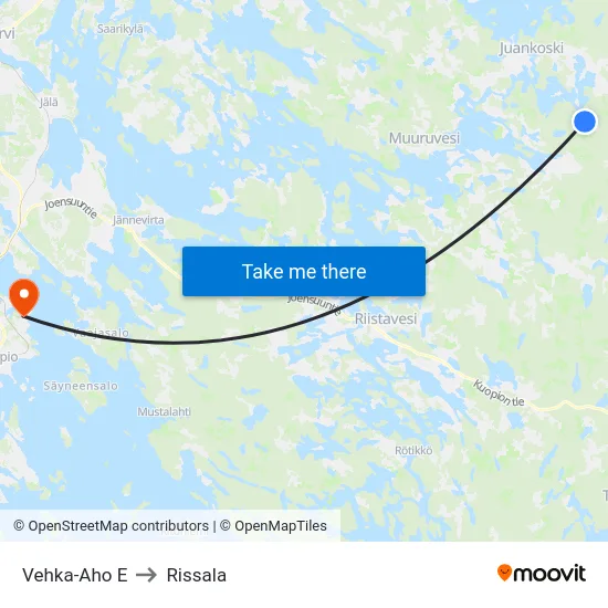 Vehka-Aho  E to Rissala map