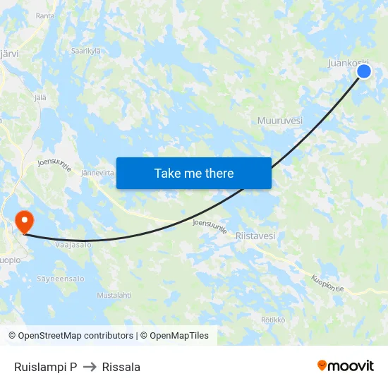 Ruislampi  P to Rissala map