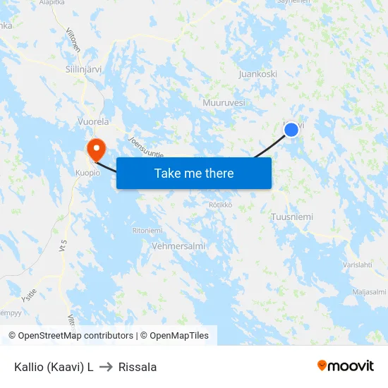 Kallio (Kaavi)  L to Rissala map