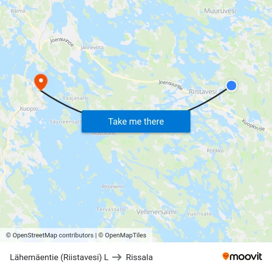 Lähemäentie (Riistavesi)  L to Rissala map