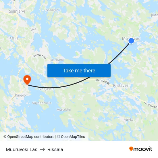 Muuruvesi  Las to Rissala map