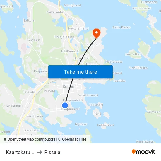 Kaartokatu L to Rissala map