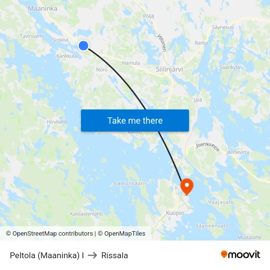 Peltola (Maaninka) I to Rissala map