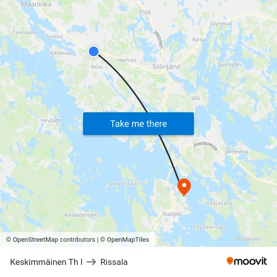 Keskimmäinen Th I to Rissala map