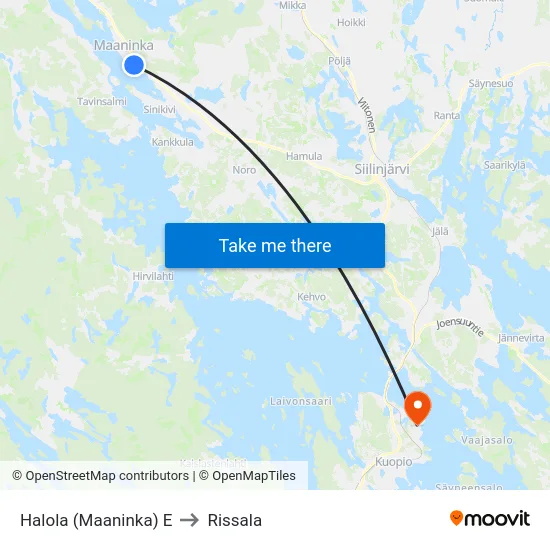 Halola (Maaninka) E to Rissala map