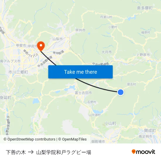 下善の木 to 山梨学院和戸ラグビー場 map