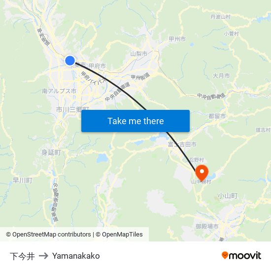 下今井 to Yamanakako map