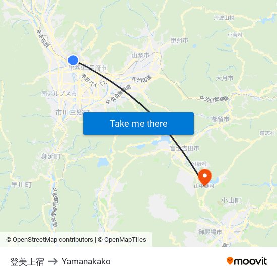 登美上宿 to Yamanakako map