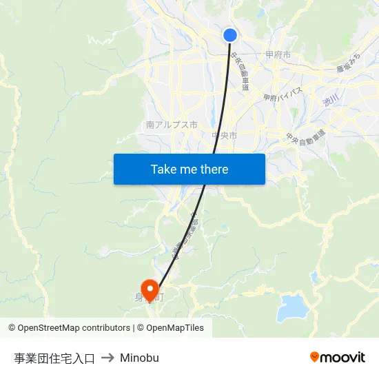 Jigyodan Housing Entrance to Minobu map