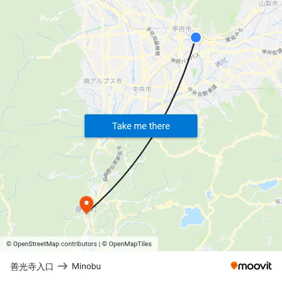 Zenkoji Temple Entrance to Minobu map