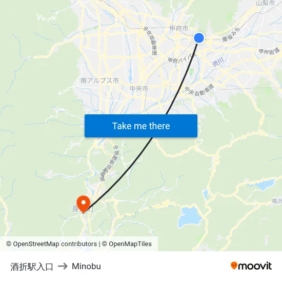 Sakaori Station Entrance to Minobu map