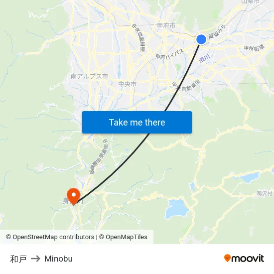 Wado to Minobu map