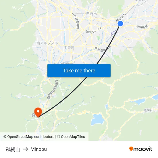 Ukaiyama to Minobu map