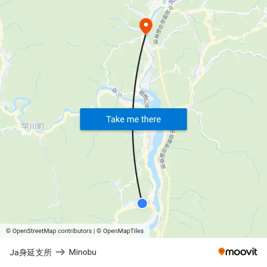 JA Minobu Branch to Minobu map
