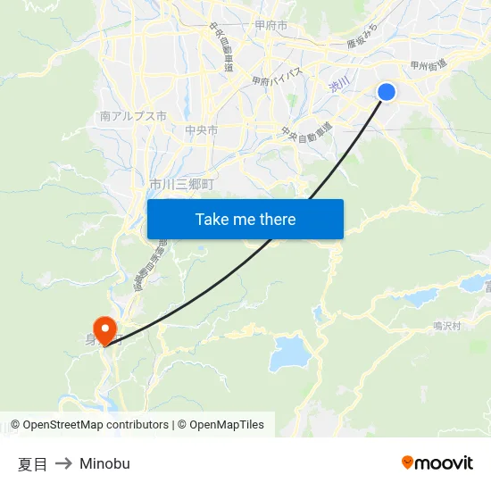 Natsume to Minobu map