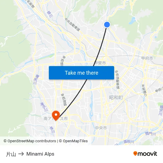 Katayama to Minami Alps map
