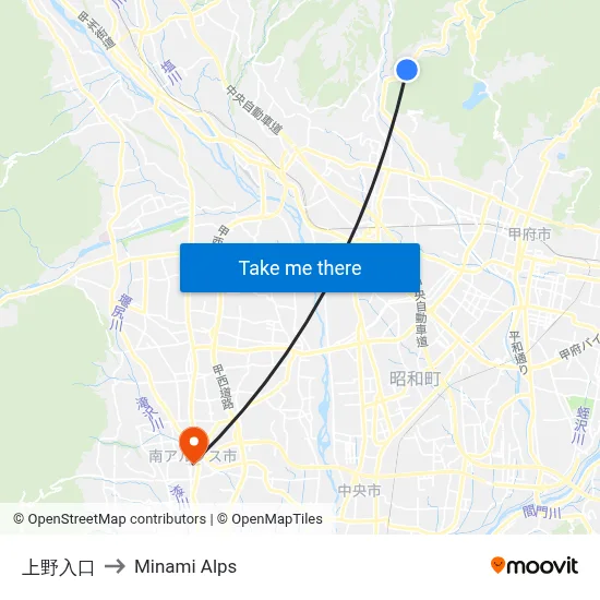 Ueno Entrance to Minami Alps map