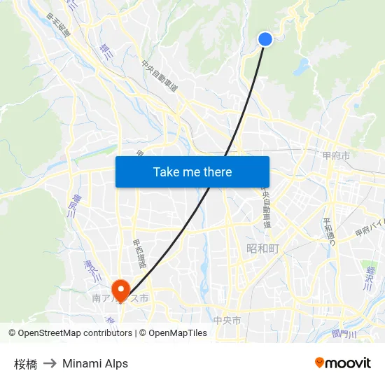 Sakura Bridge to Minami Alps map