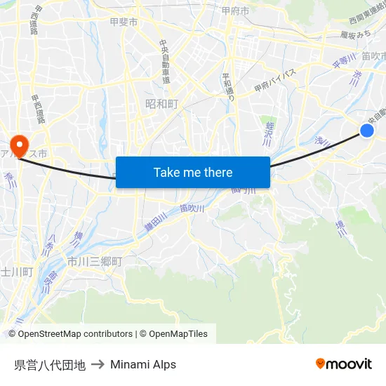 Kenei Yatsushiro Housing Complex to Minami Alps map
