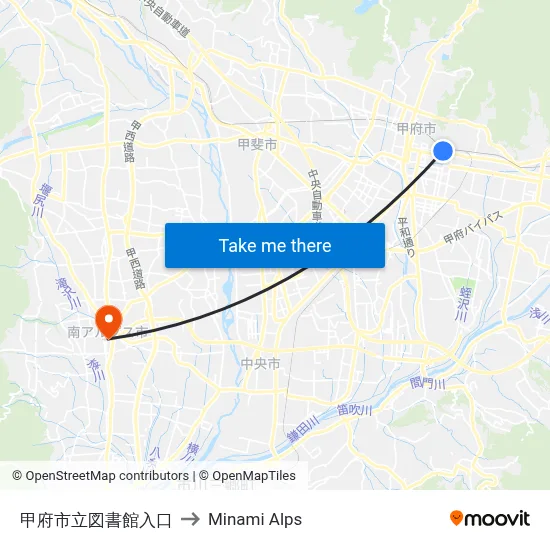 Kofu City Library Entrance to Minami Alps map