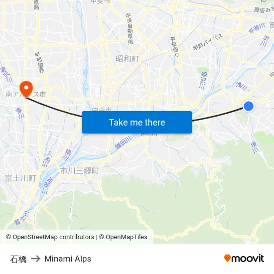 Stone Bridge to Minami Alps map