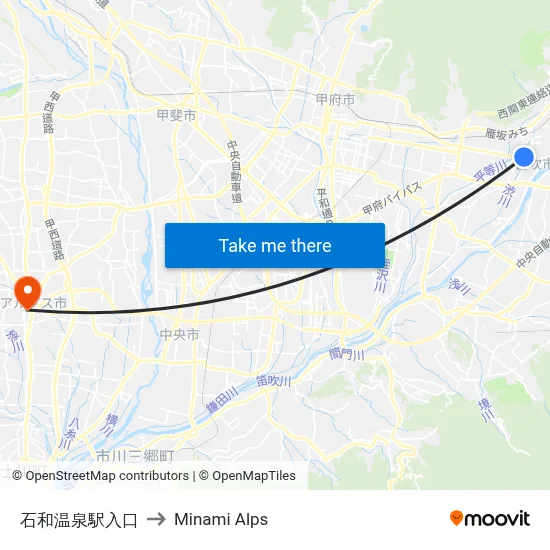 Isawa Onsen Station Entrance to Minami Alps map
