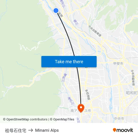 Soboshi Housing to Minami Alps map